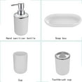 thumbnail image 5 of 4-Piece Modern Bathroom Accessory Set - Black or White Soap Dispenser, Toothbrush Holder, Tumbler & Soap Dish - Pp Plastic Countertop Organizer for Home, Hotel, Guest Bathroom, 5 of 6