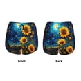 thumbnail image 2 of JUNZAN Vintage Starry Sky Sunflower Print Women's Athletic Gym Running Shorts with Phone Pockets - Workout Shorts-Medium, 2 of 5