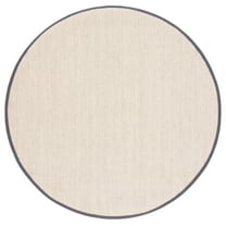 SAFAVIEH Natural Fiber Kentigern Border Seagrass Area Rug, Marble/Dark Grey, 10' Round