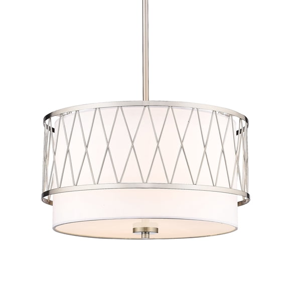 198-17BN-Z-Lite-Dalton - 3 Light Pendant In Modern Style-10.5 Inches Tall and 17 Inches Wide-Brushed Nickel Finish