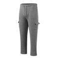 thumbnail image 3 of JTieacloth Summer Long Pants for Men Male Lined Sweatpants Open Bottom Cargo Sweat Pants For Man Wide Leg Cotton Joggers Pants With Pockets Gray, 3 of 5