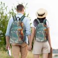 thumbnail image 4 of Disketp Starry Sky Cloud Fox print Canvas Backpack Lightweight Travel Daypack Student Rucksack Laptop Backpack-Medium, 4 of 5