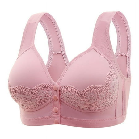 Black of Friday Deals!Clearance Staron Womens Bras No Underwire Comfort Bras Comfortable Wireless Bras Stretch Full Support Bra Front Button Bras