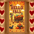 thumbnail image 2 of Autumn Theme Hello Fall Banner Thanksgiving Decor Maple Leaves Decoration Squirrel Pumpkin for Seasonal Celebration Outdoor Decor Indoor Decor, 2 of 9