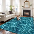 thumbnail image 2 of Large Area Rugs for Living Room Bedroom, Teal Green Ocean Waves 5'x8' Rug Washable Carpet Runner Indoor Outdoor, Summer Sea Pool Non Slip Floor Mats Rug for Kitchen, Bathroom, 2 of 8