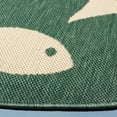 thumbnail image 3 of SAFAVIEH Courtyard Trena Fishes Indoor/Outdoor Area Rug, Dark Green/Ivory, 4' x 4' Round, 3 of 10