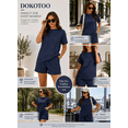 thumbnail image 3 of DOKOTOO 2 Piece Outfits for Women Lounge Sets Casual Short Sleeve Tops with Elastic Waist Shorts Matching Set, 3 of 12