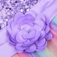 thumbnail image 5 of Uhnice Little Girl's Sequin Sleeveless Mesh Rainbow Dress for Wedding Party (Purple, 6-7 Years/140), 5 of 7