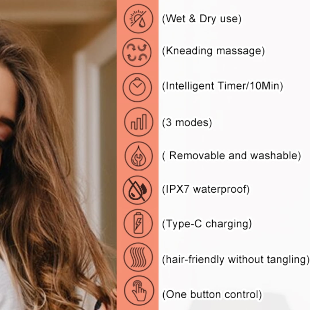 KAMUGO Scalp Massager Hair Growth,Electric Head Massager with 8 Removable Massage Claws Cat Massager(Gold)