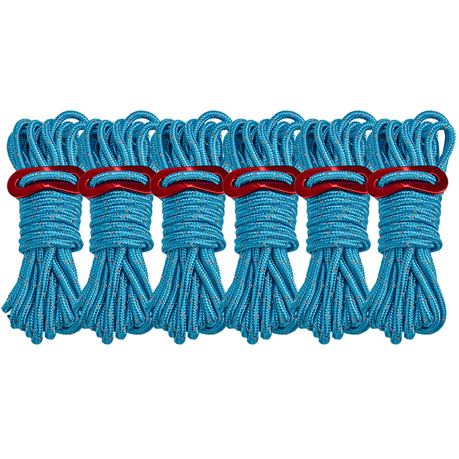 mishuowoti 6 pack of 4mm outdoor tent ropes lightweight camping ropes with aluminum rope