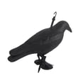 thumbnail image 1 of Espantapájaros de plástico falso, cuervos emplumados negros, repelente de pájaros para jardín al aire libre, 1 of 11
