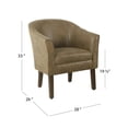 thumbnail image 4 of HomePop Transitional Wood and Faux Leather Barrel Accent Chair in Brown, 4 of 12