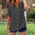 thumbnail image 2 of Camisetas Casuales de Manga Corta con Cuello en V Impreso Botón de Verano Suelto Y de Moda, 2 of 5