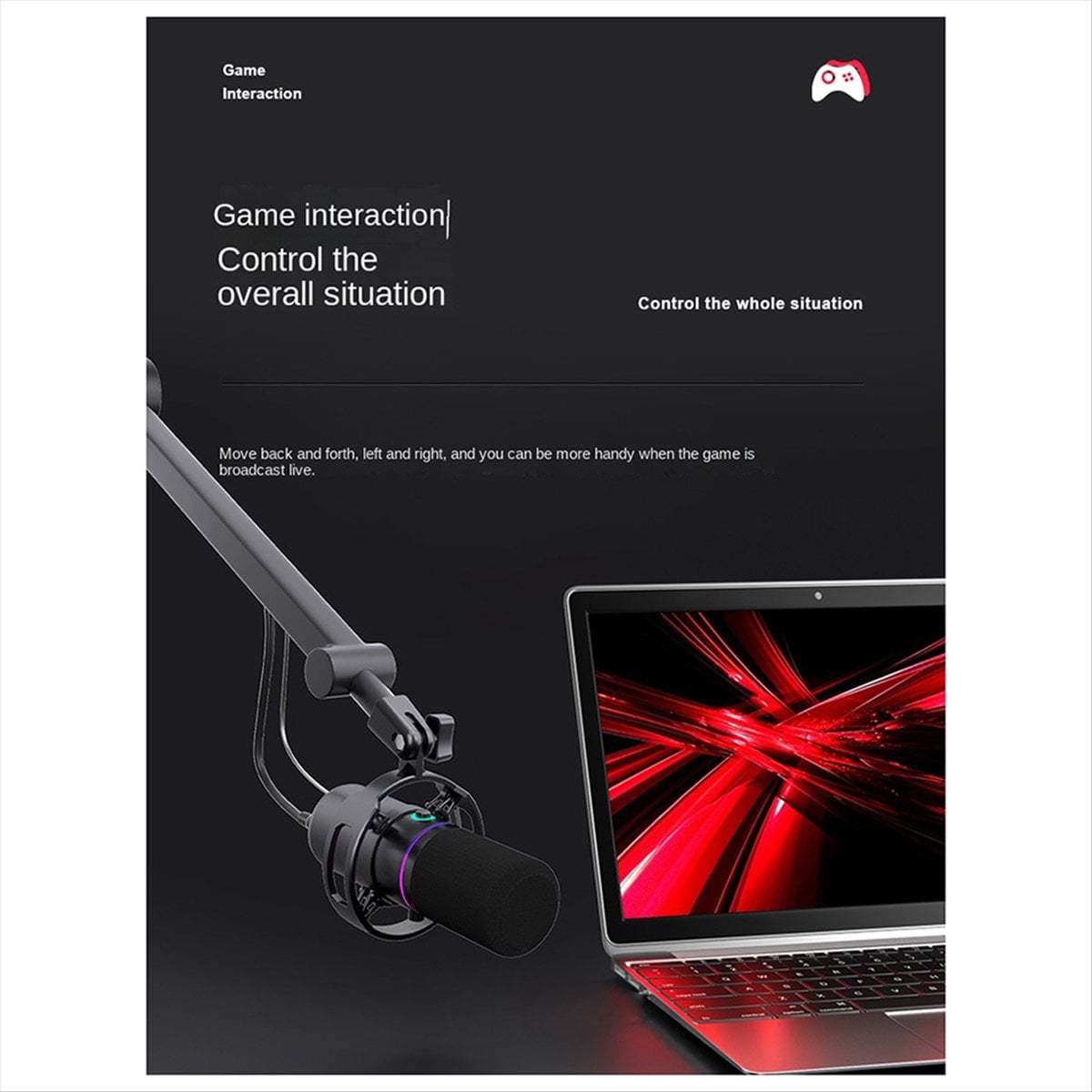 Dynamic Microphone XLR Connect 48V Sound Card Recording Douring and Singing Equipment USB Computer Game Live Microphone
