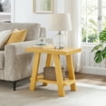 thumbnail image 2 of Roundhill Furniture Athens Contemporary Wood Shelf Side Table in Yellow, 2 of 7