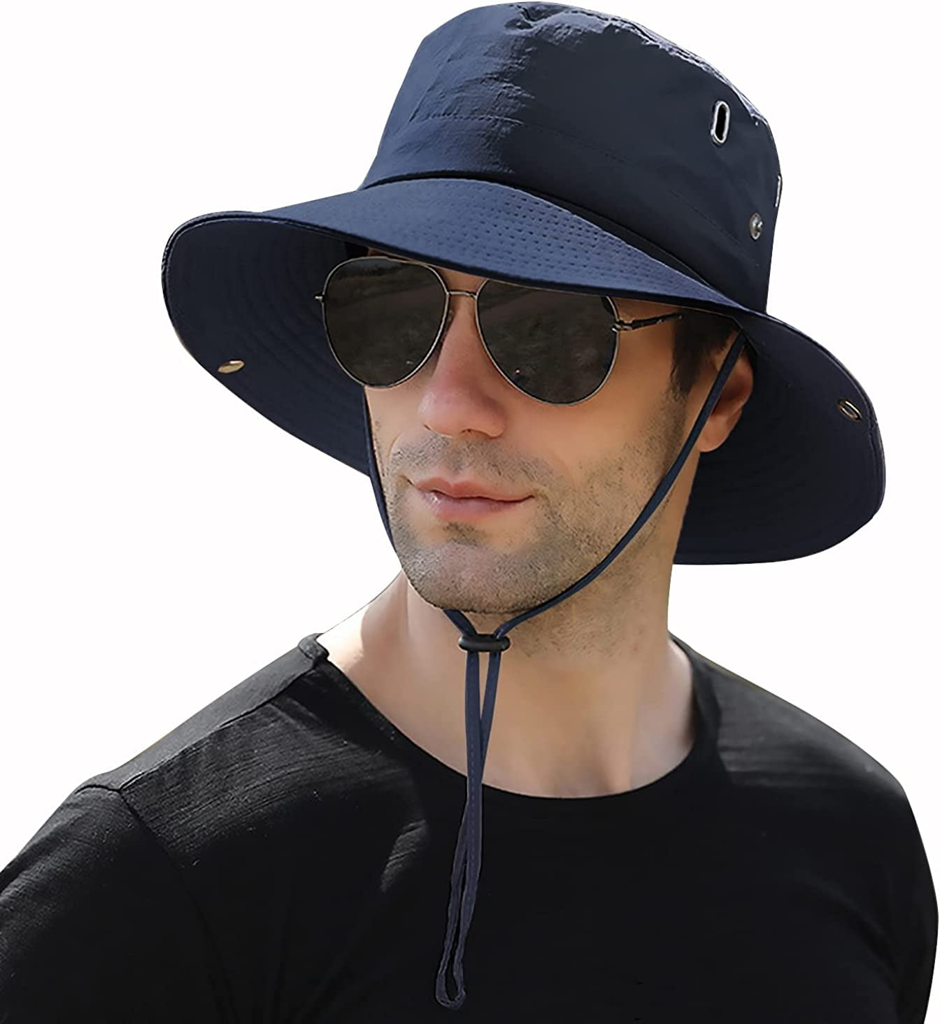 Dsia Zamur Wide Brim Fishing Sun Hat for Men Women, UPF 50+ Waterproof  Bucket Boonie Hat Hiking Camping Safari Garden Beach