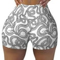Haiem Snake No Front Seam Biker Shorts for Women Yoga Workout Gym Bike Shorts with Tummy Control