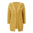 thumbnail image 3 of MKLEKYY Cute Sweaters for Teens Women Solid Color Hooded Patchwork Batwing Sleeve Open Sweater Knitted Cardigan, 3 of 4