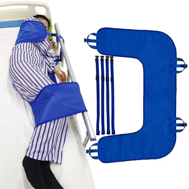 Multipurpose Positioning Bed Pad - Reusable & Washable Transfer Sheet for Turning, Lifting & Repositioning - Blue