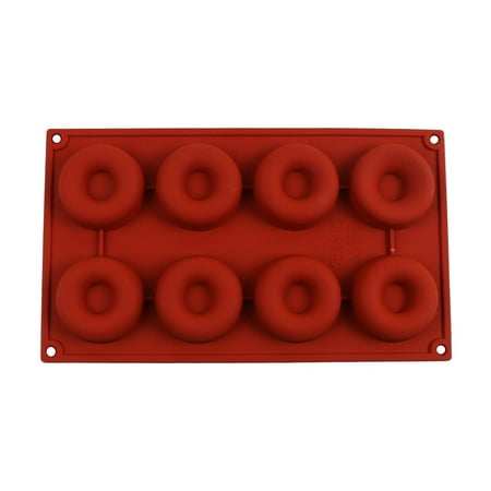 

wnpxqnt Silicone Mini Donut Pan 8 Cavity Doughnut Baking Mold Tray 8 Holes Silicone Donut Mold Baking Pan Non-Stick Baking Pastry Chocolate Cake Dessert Biscuit Mold DIY Decoration Tools W6B2