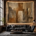 thumbnail image 6 of Sienna and Charcoal Blocks Around a Cream Center, Peaceful Abstract for Art Lovers, Earth Tone Wall Art, Housewarming Gift, Tapestry Wall Hanging for Bedroom and Living Room, 6 of 7