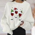 thumbnail image 2 of Sudadera sin Capucha y Ocio con Estampado Navideño para Mujer Gibobby Cuello Redondo Blanco M, 2 of 4