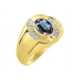 thumbnail image 4 of RYLOS Yellow Gold Plated Silver Ring 8X6MM Oval Gemstone &  Diamond Unisex Rings Alexandrite June Birthstone Ring Size 11, 4 of 7