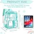 thumbnail image 3 of Sanmadrola Large Clear Backpack Heavy Duty Stadium Approved See Through Backpack Waterproof PVC Transparent Backpacks Clear Book Bag with Reinforced Strap for School Work Travel Festival, Green, 3 of 10