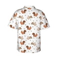 thumbnail image 3 of Uemuo Rabbit And Squirrel Printed Regular Fit Short Sleeve Casual Hawaiian Shirt for Men,Aloha shirt,Tropical shirt,Floral print shirt,Vacation Beach shirt-Medium, 3 of 9