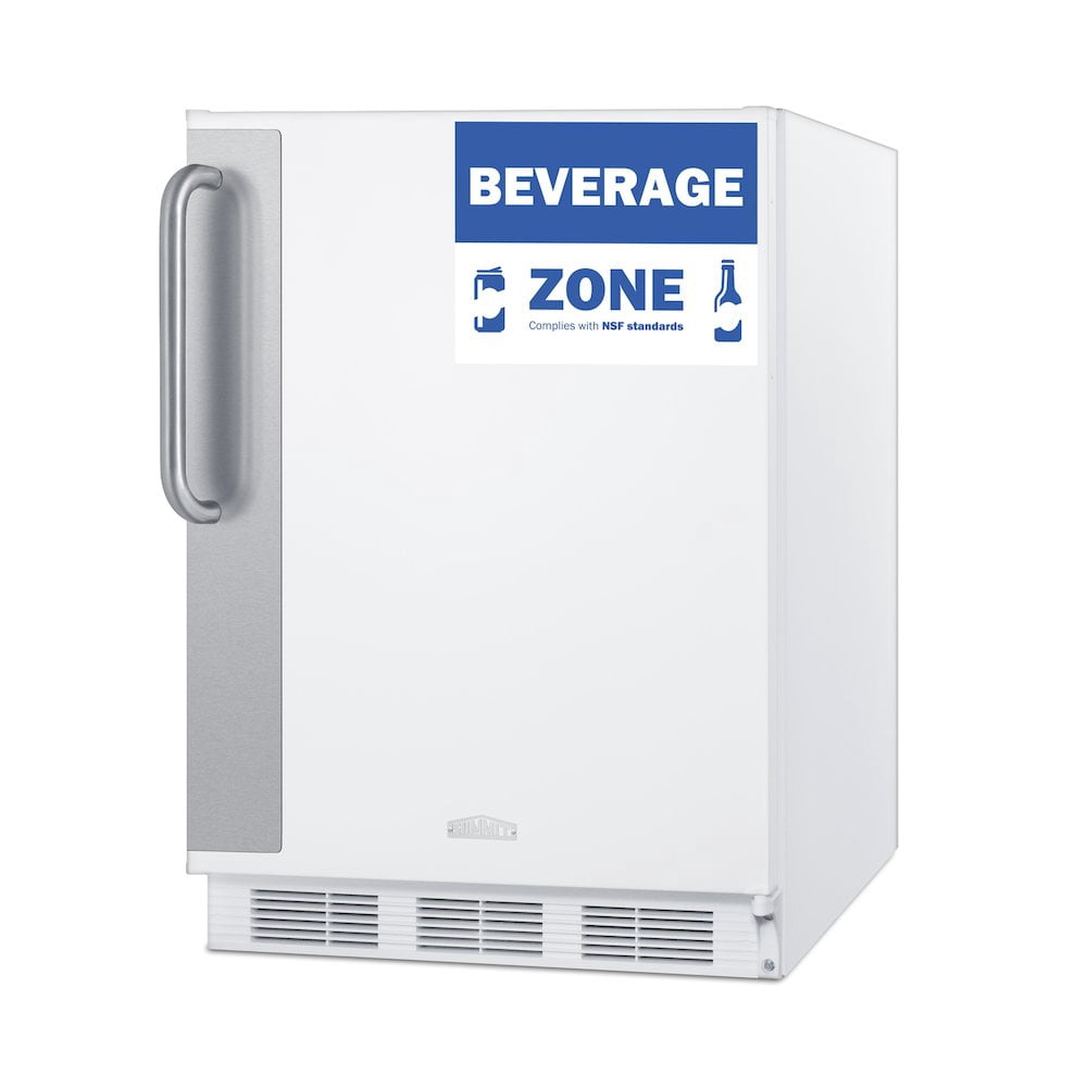 Commercial 5.5 cu.ft. beverage zone all-refrigerator with stainless steel handle