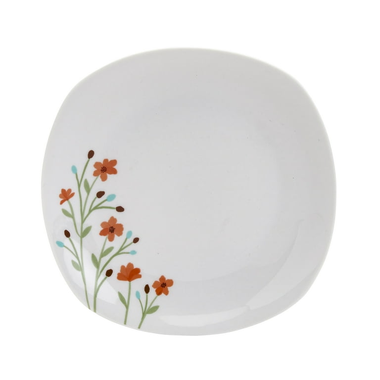 Tabletops Gallery 12 Piece Caroline White Floral Ceramic
