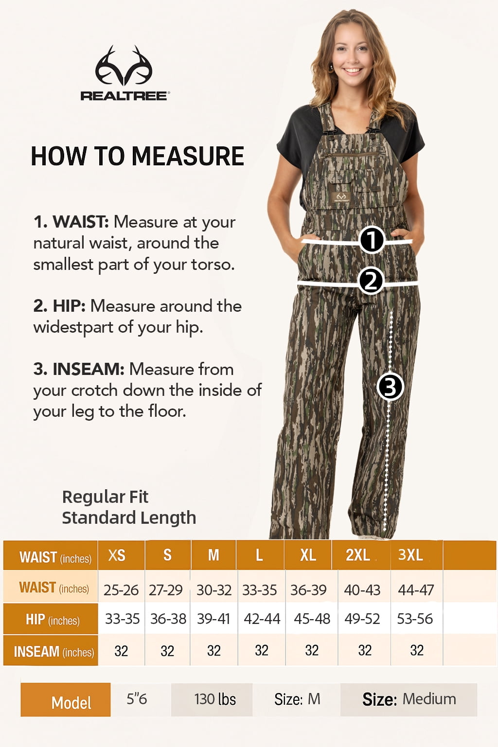 Realtree Women's Camo Hunting Cotton Bib Overalls, All-season Uninsulated Camouflage Bib Overalls for Outdoor Activities