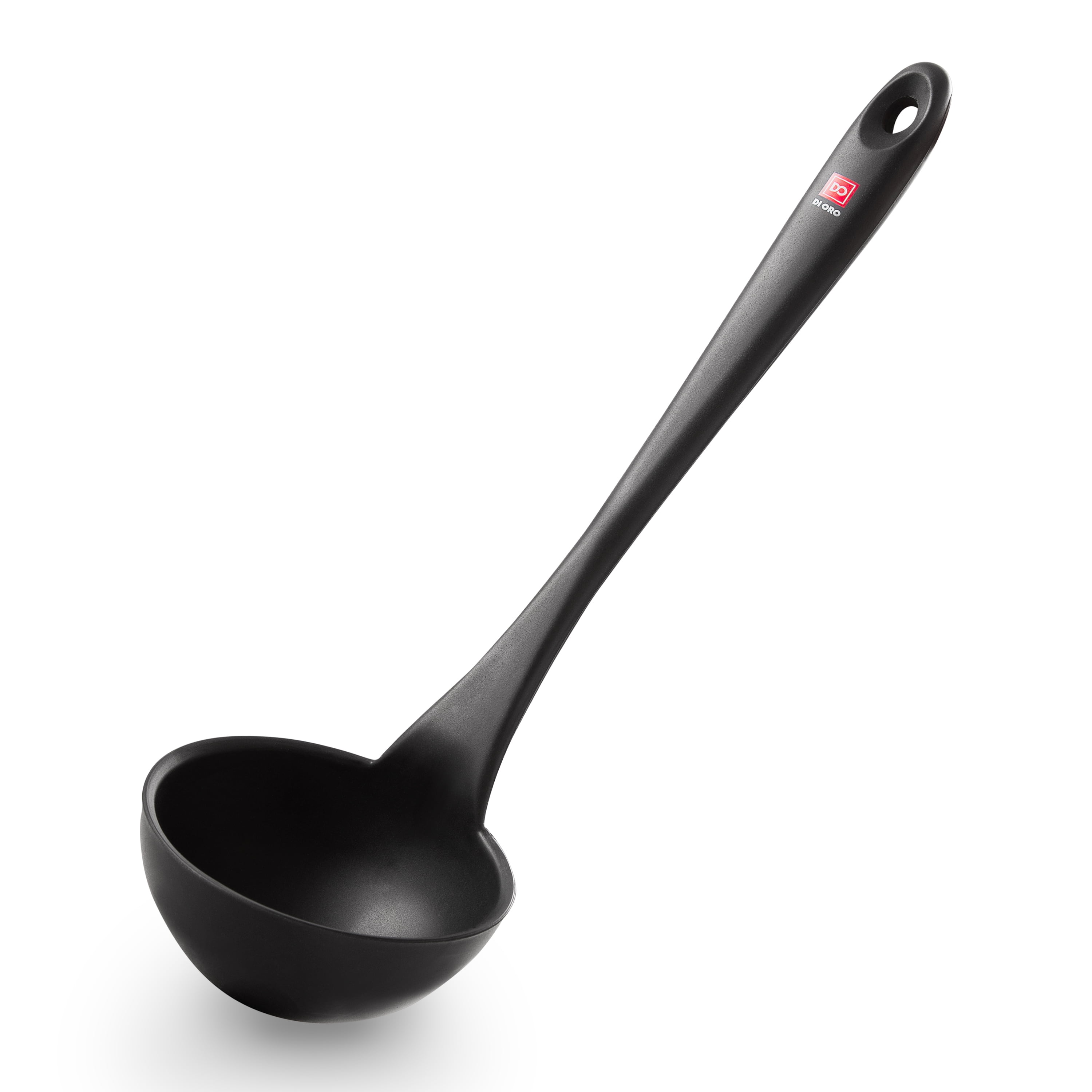 TOOGOO Home Kitchen Plastic with non-slip handle Stainless steel ladle black silver 