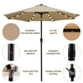 thumbnail image 3 of Sun-Ray 9 FT 32 LED Patio Solar Umbrella w/ Push Button Tilt and Crank Outdoor Umbrella Taupe, 3 of 7