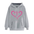 thumbnail image 2 of Summer Tops for Women Viikei Womens Sweatshirts Clearance,Women's Print Winter Hoodie Pullover Tops Long Sleeved Comfortable Sweatshirt Gray S, 2 of 5