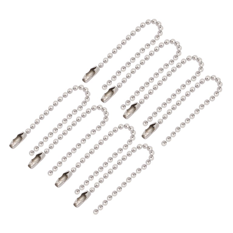 Unique Bargains 8pcs Metal Clasp Ball Chain Keychain Silver Tone