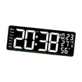 thumbnail image 4 of Reloj de pared digital resistente y práctico con alarma LED para dormitorio, oficina Blanco, 4 of 9