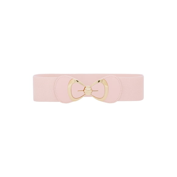 Cinturón elástico con hebilla de lazo para mujeres Inspire Chic, versátil para vestidos y blusas, 70x6cm/27.6x2.4" Rosa