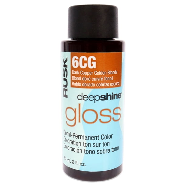 Coloración Semipermanente Rusk Deepshine Gloss Rubio Dorado Cobrizo Oscuro 6CG Tinte para Cabello 2 oz