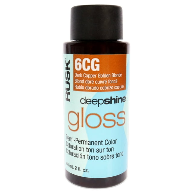 Coloración Semipermanente Rusk Deepshine Gloss Rubio Dorado Cobrizo Oscuro 6CG Tinte para Cabello 2 oz