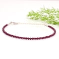 thumbnail image 3 of Garnet 2mm Round Shape Faceted Cut Beads 7 inch Adjustable Silver Plated Clasp Bracelet for men, women, unisex. Link Chain Stacking Bracelet.|LINK_03197, 3 of 4