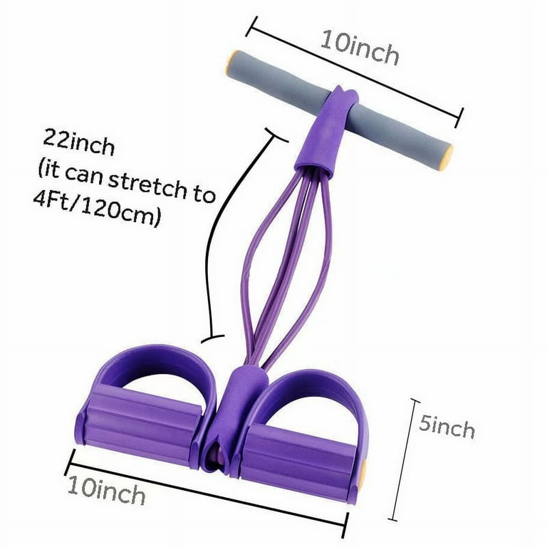 Fitness Sit-up Exercise Equipment Pedal Resistance Band Elastic Pull Rope  for Home Gym Yoga Workout Multifunction Pedal Arm Leg Thigh Trainer  Slimming Bodybuilding Abdominal Training (Random Color) 