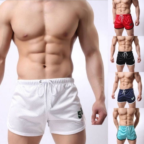 Mens Gym Sports Shorts Jogging Running Breathable Fitness Exercise Dou – My  Store