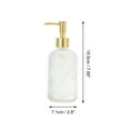 thumbnail image 4 of Unique Bargains 1 Pc Cylinder Argyle Soap Dispenser 12.17oz Clear Gold Tone, 4 of 6