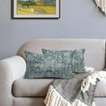 thumbnail image 5 of Boho Ethnic Pillow Covers 12x20 Inch Set of 2 Bohemian Carpet Throw Pillows For Couch Navy Blue Brown Geometric Decorative Pillow Cases Farmhouse Home Decor For Sofa Porch Patio Bed Room Outdoor, 5 of 6