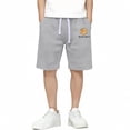 thumbnail image 7 of ITSAME Shorts for Boys, Basketball Print Cotton Elastic Waist Kids Athletic Casual Shorts with Pockets Gray 11-12T, 7 of 7