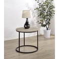 thumbnail image 2 of Lainey Round Occasional Side End Table Distressed Pine, 2 of 10