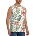 thumbnail image 2 of Uemuo Lilies Flowers Pattern Men's Sleeveless T-Shirt,Muscle Athletic Tank Top, Moisture-wicking Quick-dry Breathable Classic Tee Top for Gym Run Outdoor Sports-X-Large, 2 of 8