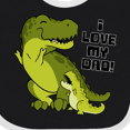 thumbnail image 4 of Inktastic I Love My Dad with Baby and Daddy Tyranasaurus Rex Boys or Girls Baby Bib, 4 of 4