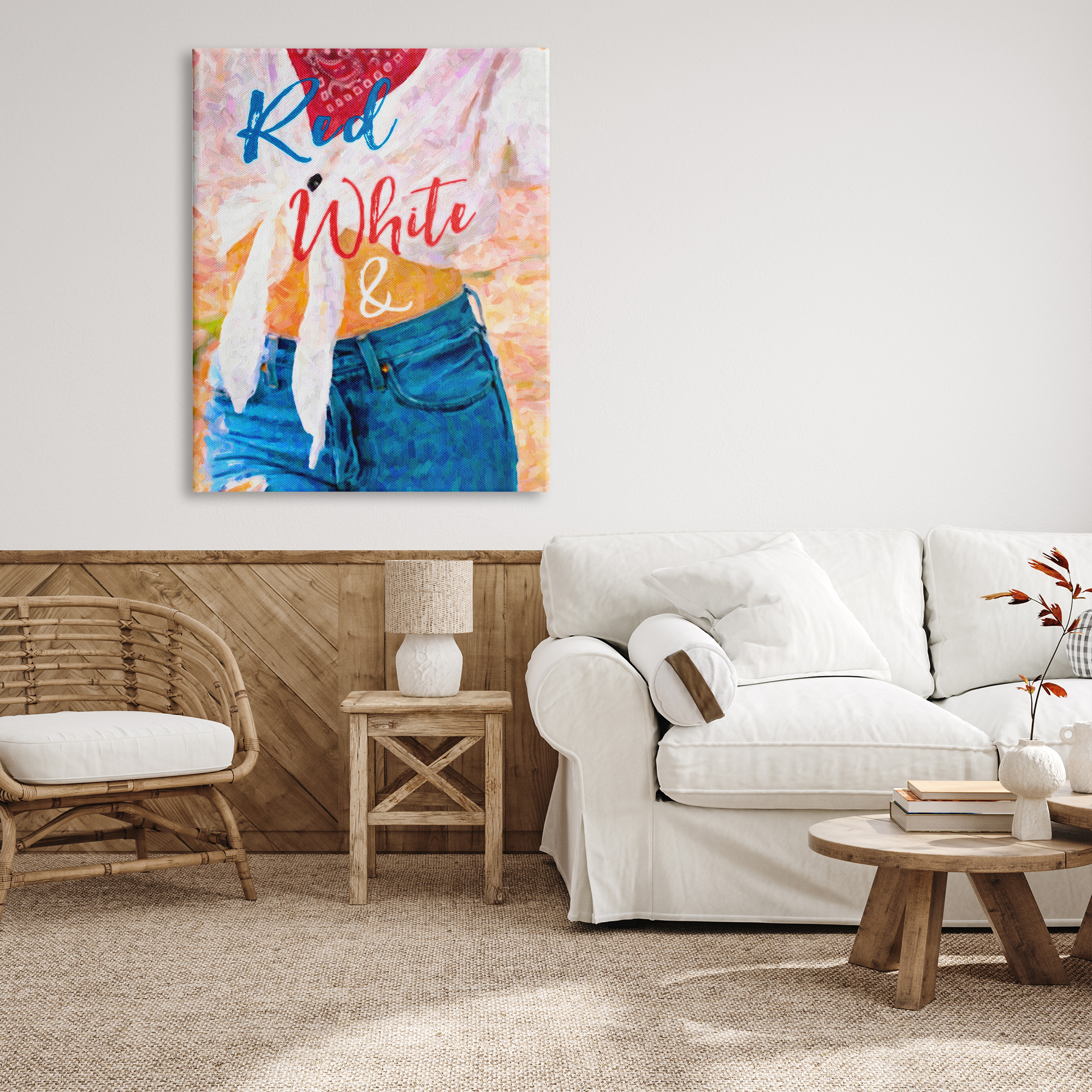 Stupell Industries Red White & Blue Patriotic American Celebration Graphic Art Gallery Wrapped Canvas Print Wall Art, Design by Graffitee Studios